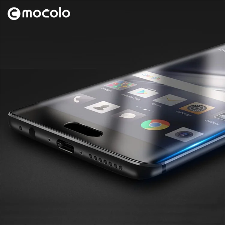 MOCOLO for Huawei Mate 9 Lite Silk Print Arc Edge Full Size Tempered Glass Screen Film - Black