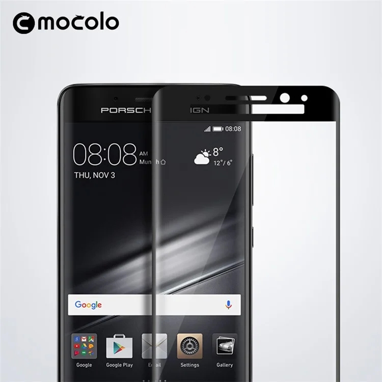 MOCOLO for Huawei Mate 9 Lite Silk Print Arc Edge Full Size Tempered Glass Screen Film - Black