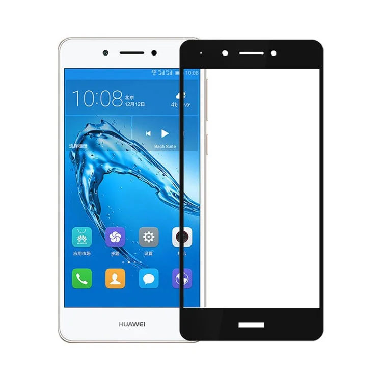 MOCOLO Arc Edge Silk Print Complete Covered Tempered Glass Screen Protector Film for Huawei Enjoy 6s / Honor 6C - Black