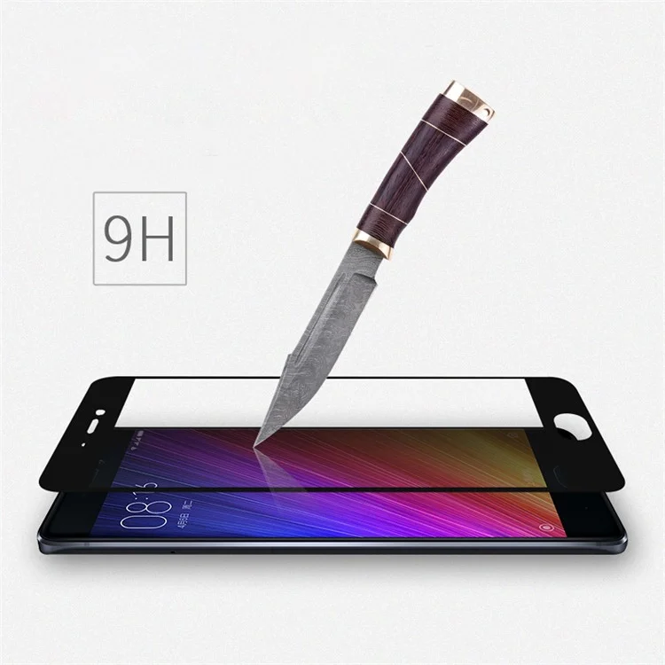 MOCOLO Silk Print Arc Edge Complete Coverage Tempered Glass Screen Protector for Xiaomi Mi 5s - Black