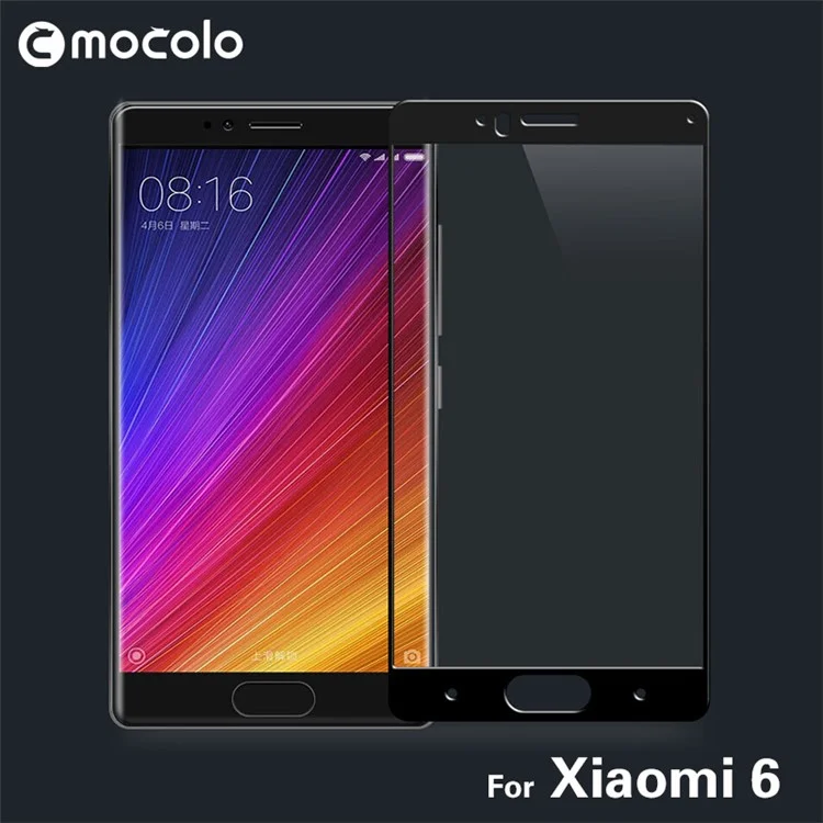 MOCOLO Silk Print Full Coverage Tempered Glass Screen Protector for Xiaomi Mi 6 - Black