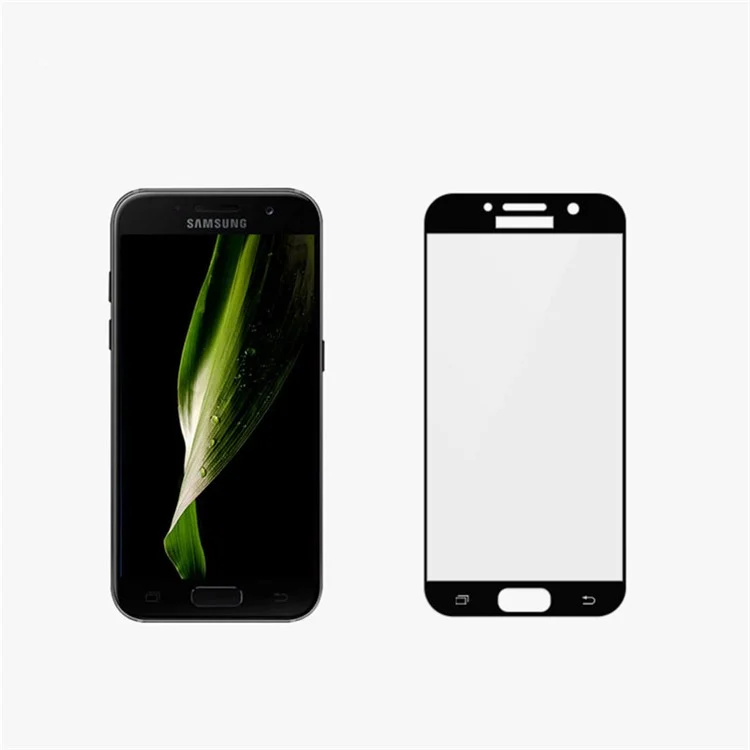 MOCOLO Silk Print Full Coverage Tempered Glass Screen Protector Film for Samsung Galaxy A3 (2017) - Black