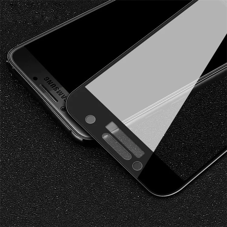 MOCOLO Full Coverage Silk Print Tempered Glass Screen Protector for Samsung Galaxy A7 (2017) SM-A720F -  Black