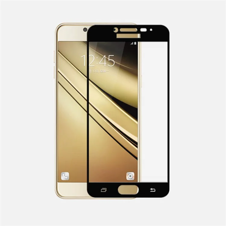 MOCOLO Silk Print Full Size Tempered Glass Screen Protector Film for Samsung Galaxy C9 Pro - Black