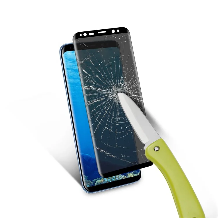 ANGIBABE Anti-spy Silk Print Full Tempered Glass Screen Protector for Samsung Galaxy S8 G950 - Black