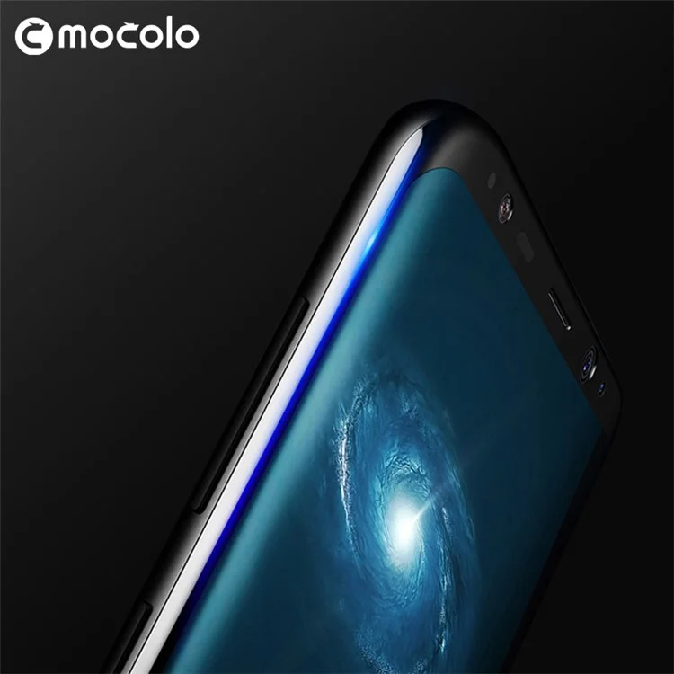 MOCOLO Full Coverage Silk Print Tempered Glass Screen Protector for Samsung Galaxy S8 G950 - Black