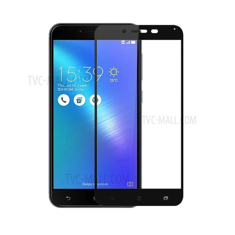 MOCOLO Silk Print Complete Covered Tempered Glass Screen Protector for Asus Zenfone 3 Max ZC553KL - Black