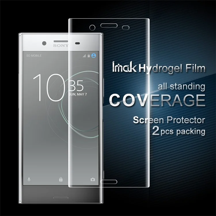 IMAK 2 Pcs Packing Full Screen Complete Covering Soft Hydrogel Protector Film for Sony Xperia XZ Premium