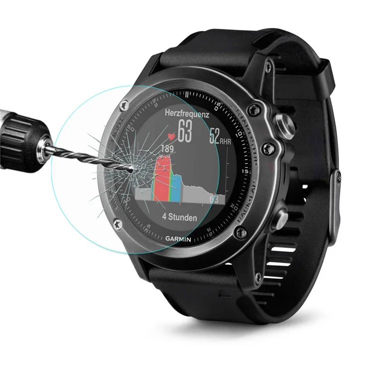 HAT PRINCE para Garmin Fenix 3 HR Protetor de Tela de Vidro Temperado 0,2 mm 9H 2,15D Borda Curva