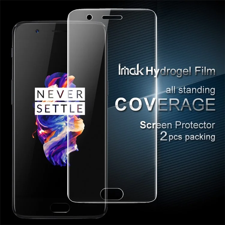 IMAK 2Pcs Packing Full Screen Complete Covering Soft Hydrogel Protector Film for OnePlus 5