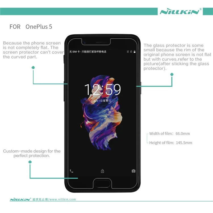 Nillkin 0.13mm HD Anti-Scratch Scratch Scratch Scratch Screen Protector Para ONEPLUS 5