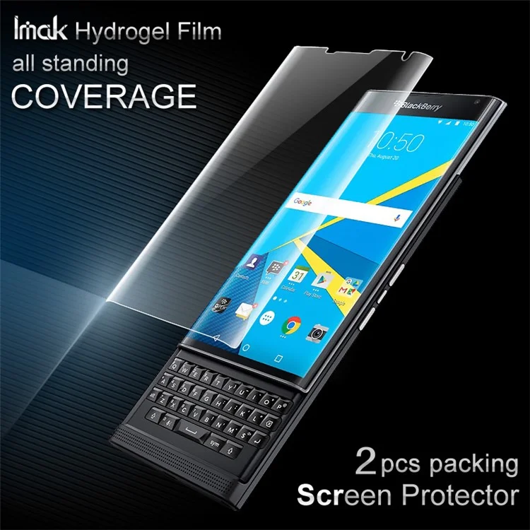 IMAK 2Pcs Packing Full Screen Complete Covering Soft Hydrogel Protector Film for Blackberry Priv / Venice