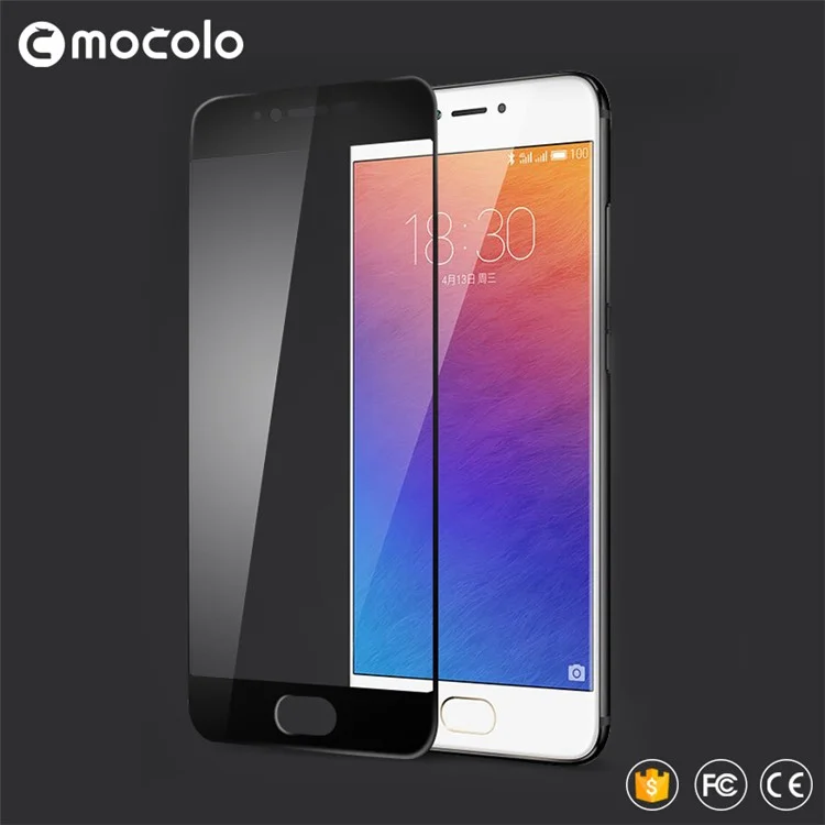 MOCOLO Silk Print Arc Edge Complete Coverage Tempered Glass Screen Protector for Meizu MX6 - Black