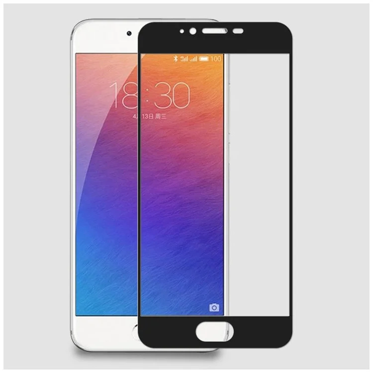 MOCOLO Silk Print Arc Edge Complete Coverage Tempered Glass Screen Protector for Meizu Pro 6 - Black