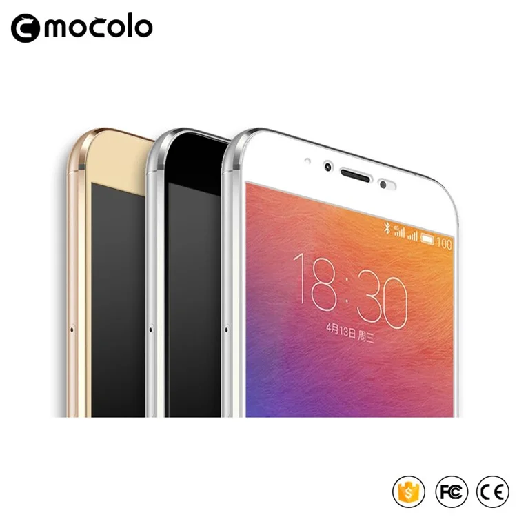 MOCOLO Silk Print Arc Edge Complete Coverage Tempered Glass Screen Protector for Meizu Pro 6 - Black