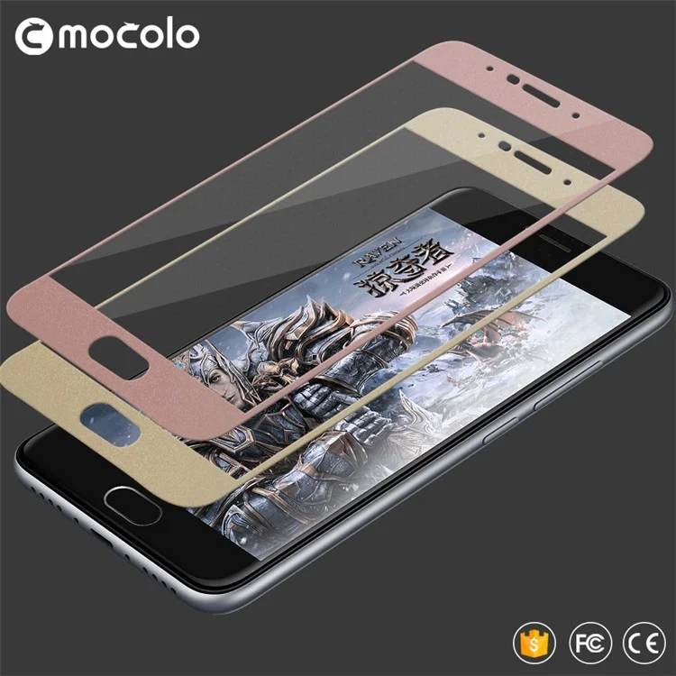 MOCOLO Silk Print Arc Edge Complete Coverage Tempered Glass Screen Protector Film for Meizu M3 - Black