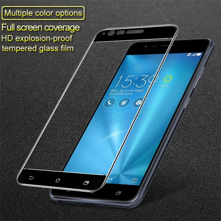IMAK Full Size Tempered Glass Screen Protector Film for Asus Zenfone 3 Zoom ZE553KL - Black