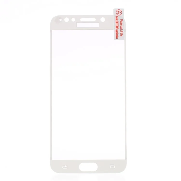 For Samsung Galaxy J7 (2017) EU Version Silk Print Full Cover Tempered Glass Screen Guard Film - White