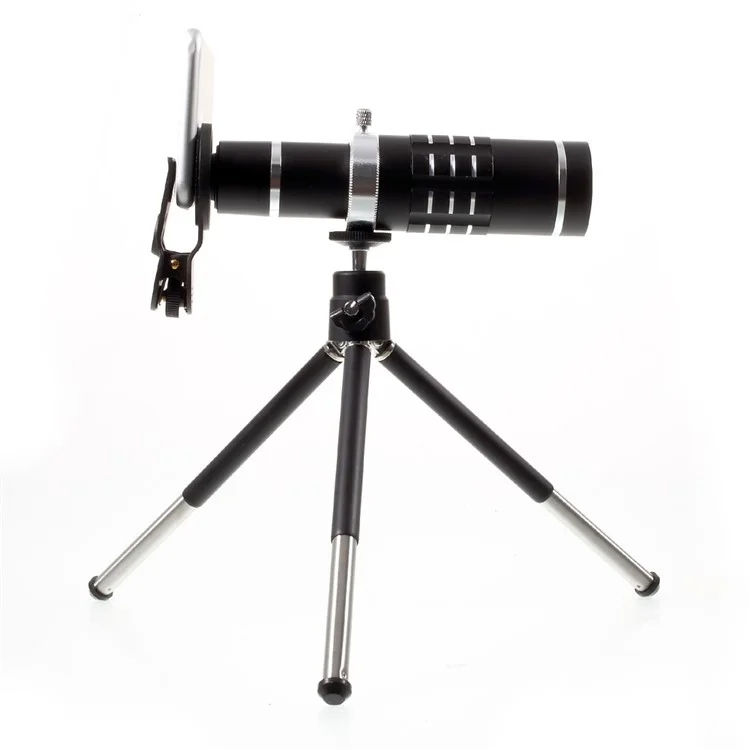18X HD Telephoto Lens Kit for Phone Camera Zoom Telescope Telescopic Lens with Mini Tripod for iPhone Samsung Smartphone - Black