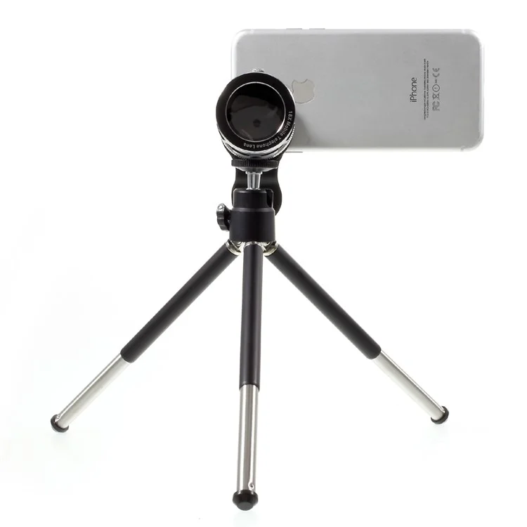 18X HD Telephoto Lens Kit for Phone Camera Zoom Telescope Telescopic Lens with Mini Tripod for iPhone Samsung Smartphone - Black