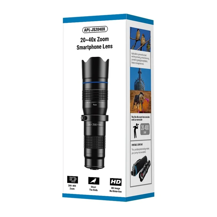 APEXEL HD Metal 20-40x Zoom Telescopio Objetivo Teleobjetivo Monocular Lente de Cámara para iPhone Samsung Huawei