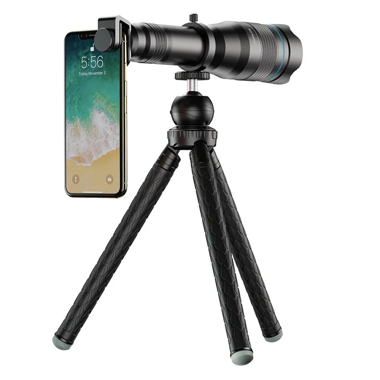 APEXEL APL-JS60XJJ09 60X Telescopio Monocular Teleobjetivo Móvil + Trípode Para Teléfono Celular