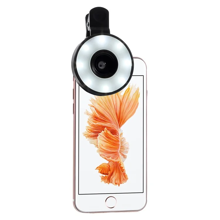PICKOGEN HE-077-UV Fisheye + Macro + Wide Angle Camera Lens with LED for iPhone Samsung - Pink