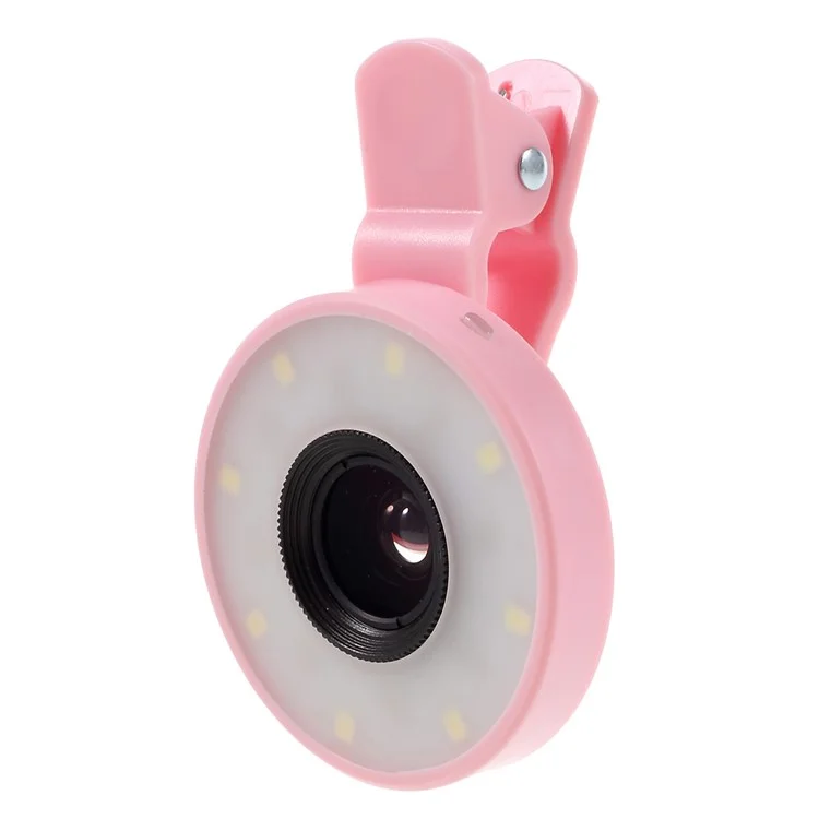 PICKOGEN HE-077-UV Fisheye + Macro + Wide Angle Camera Lens with LED for iPhone Samsung - Pink