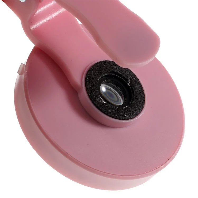 PICKOGEN HE-077-UV Fisheye + Macro + Wide Angle Camera Lens with LED for iPhone Samsung - Pink