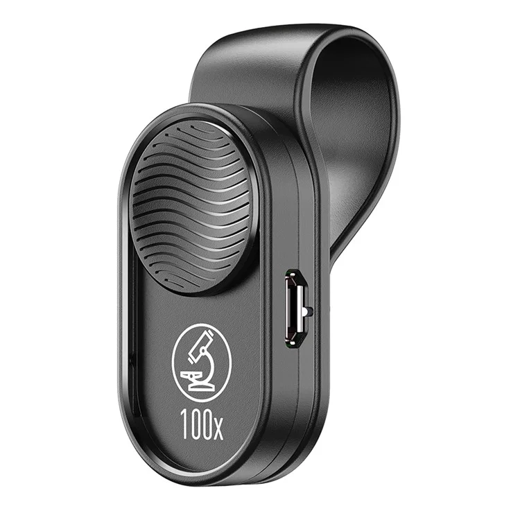 APEXEL APL-MS01 100X Fotocamera per smartphone Lente microscopica Luce LED ad alta magnifica-zione Lente micro per tasca per iPhone Samsung Smartphone