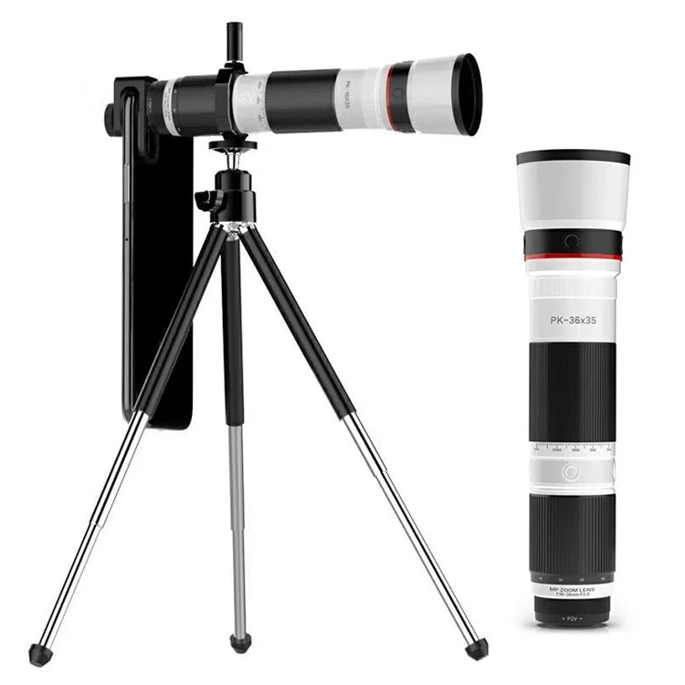 16-35X HD Monoculaire Téléphoto Télescope Téléphone Mobile Zoom Zoom Optical Lens Avec Trépied