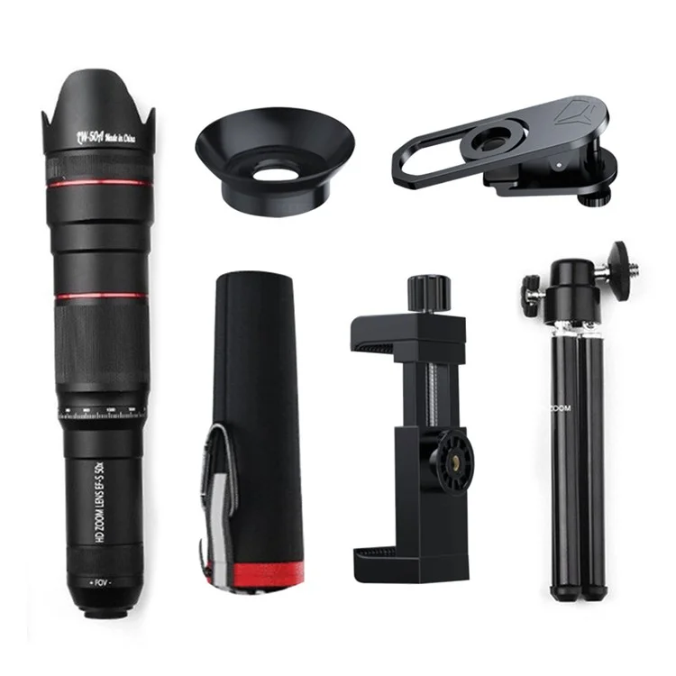 Lente de Cámara de Teléfono Móvil con Telescopio Monocular de Zoom Óptico 50X HD y Trípode