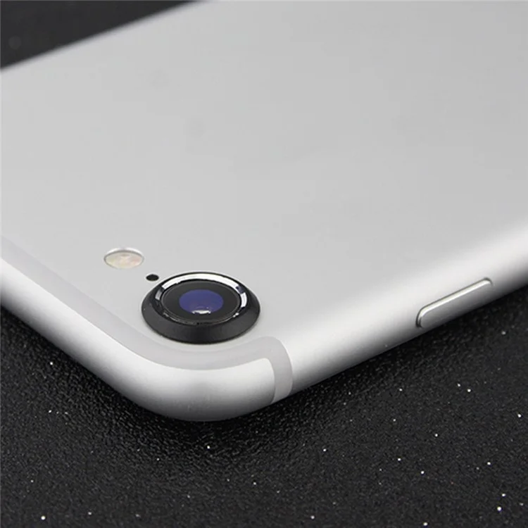 ENKAY for iPhone 7 4.7 Aluminum Alloy Rear Camera Lens Protective Cover Ring - Black