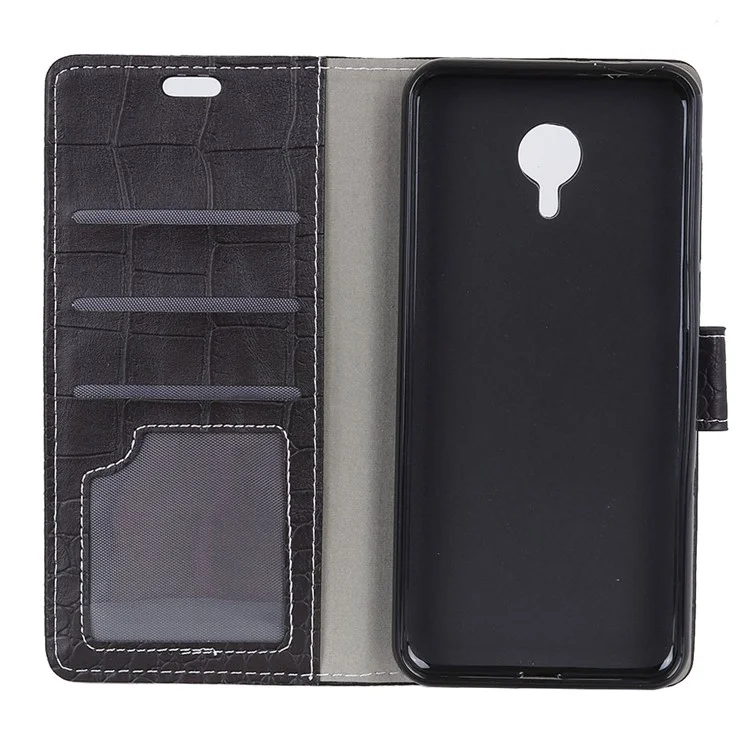 Crocodile Texture PU Leather Magnetic Wallet Cell Phone Case for Vodafone Smart N9 lite - Black