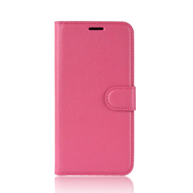 Litchi Skin Wallet Leather Phone Shell for Vodafone Smart E9 - Rose