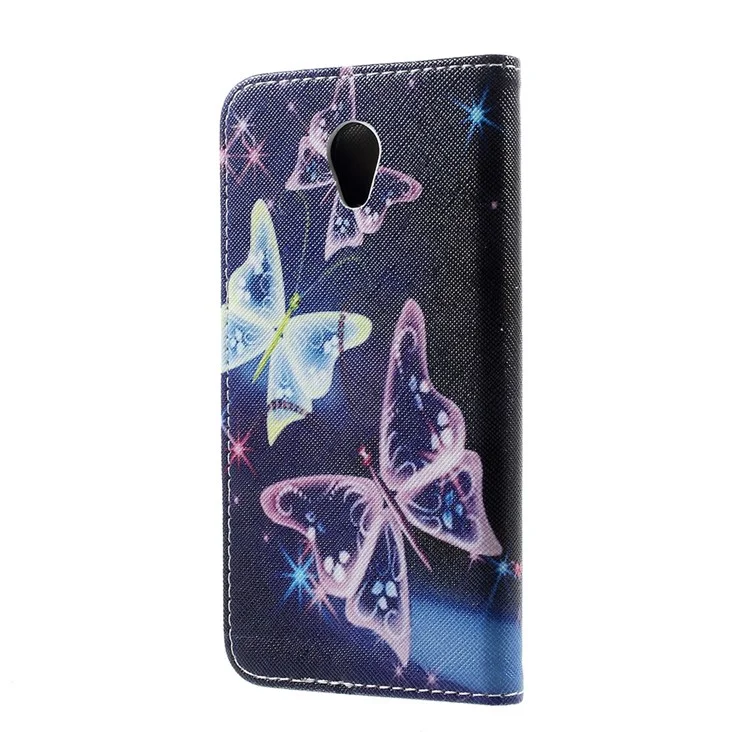 Pattern Printing Leather Wallet Case for Vodafone Smart prime 7 - Vivid Butterflies