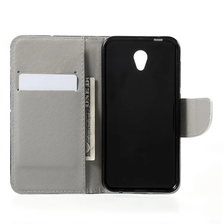Pattern Printing Leather Wallet Case for Vodafone Smart prime 7 - Vivid Butterflies