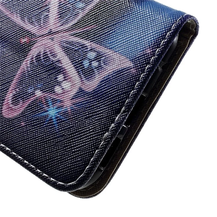 Pattern Printing Leather Wallet Case for Vodafone Smart prime 7 - Vivid Butterflies