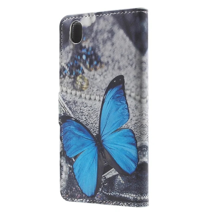 PU Leather Stand Phone Cover for OnePlus X - Blue Butterfly