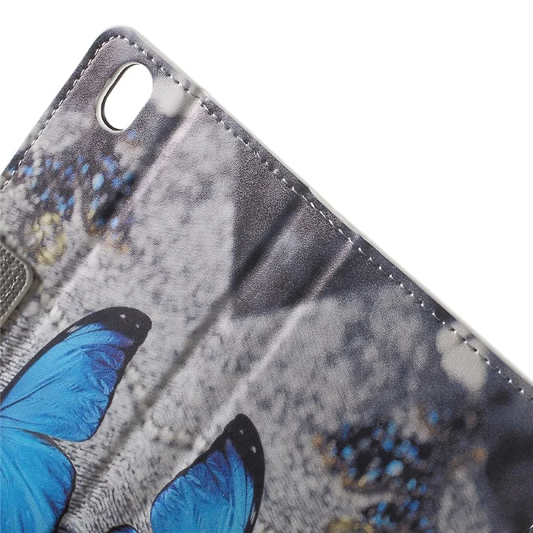 PU Leather Stand Phone Cover for OnePlus X - Blue Butterfly
