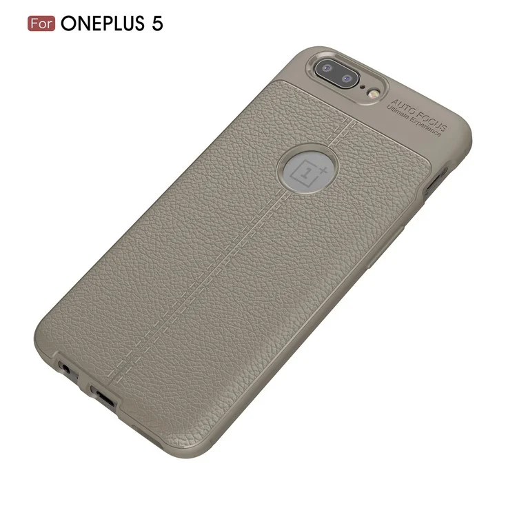 For OnePlus 5 Litchi Grain Soft TPU Case - Grey