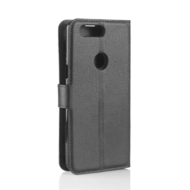 Litchi Texture Wallet Stand Case de Cuero Para OnePlus 5T - Negro