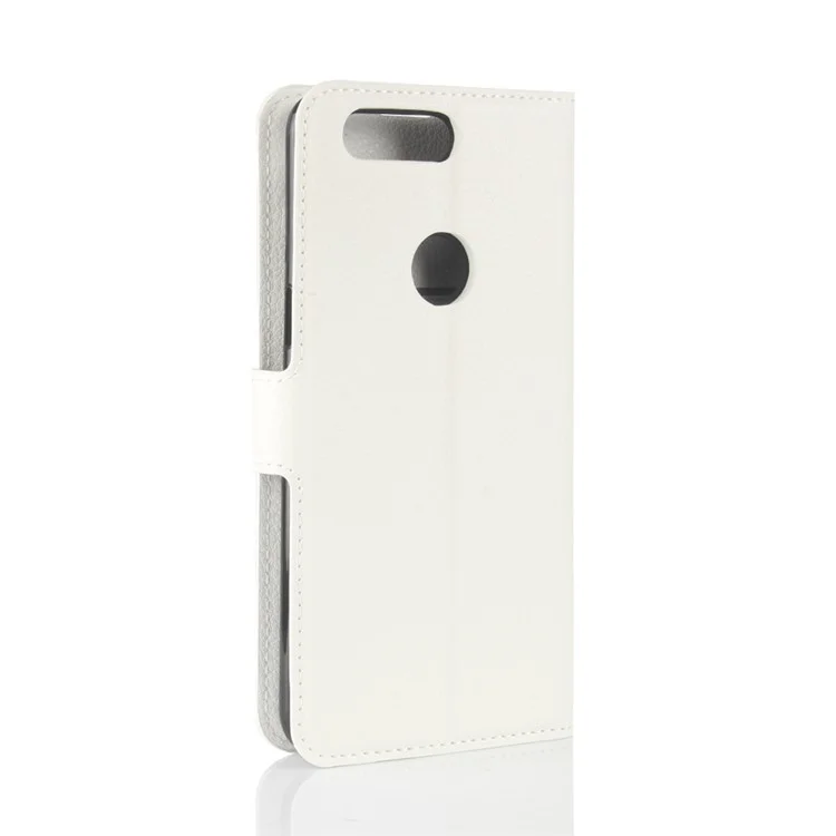 Litchi Texture Wallet Stand Leather Cover for OnePlus 5T - White