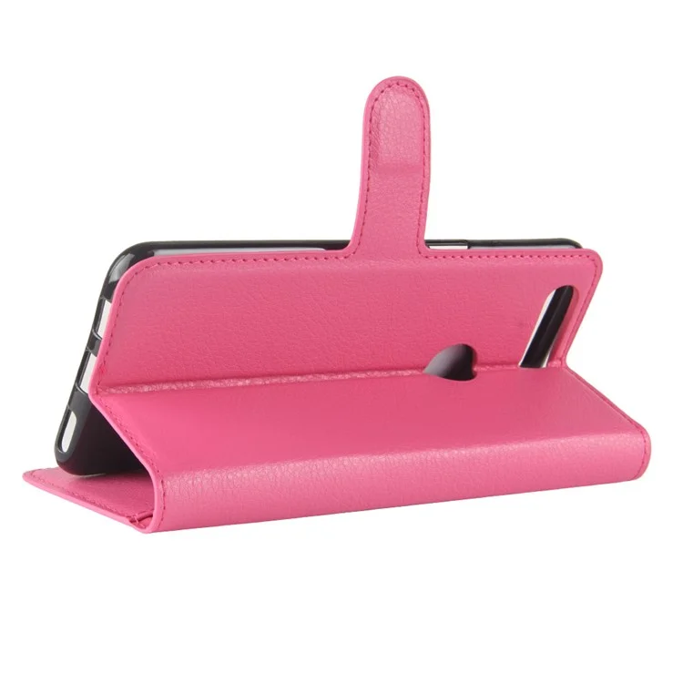 Litchi Texture Wallet Stand Leather Phone Case For Oneplus 5T - Rose
