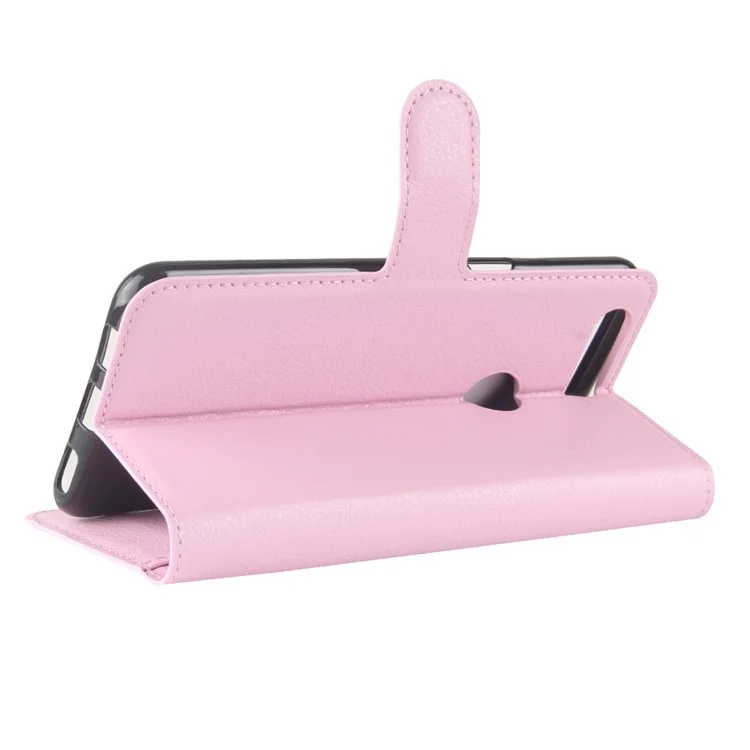 Litchi Texture Wallet Stand Leather Phone Cover For Oneplus 5T - Pink