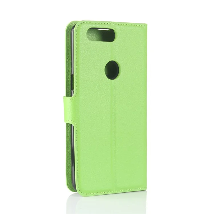 Litchi Texture Wallet Stand Leather Protective Shell Case For Oneplus 5T - Green