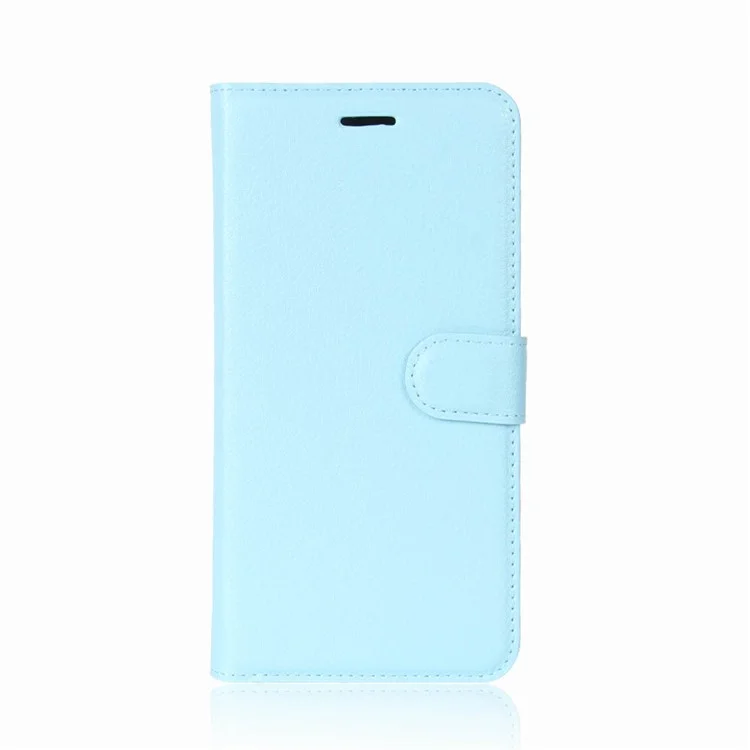 Étui Mobile en Cuir de Support de Portefeuille de Grains Litchi Pour OnePlus 5T - Bleu