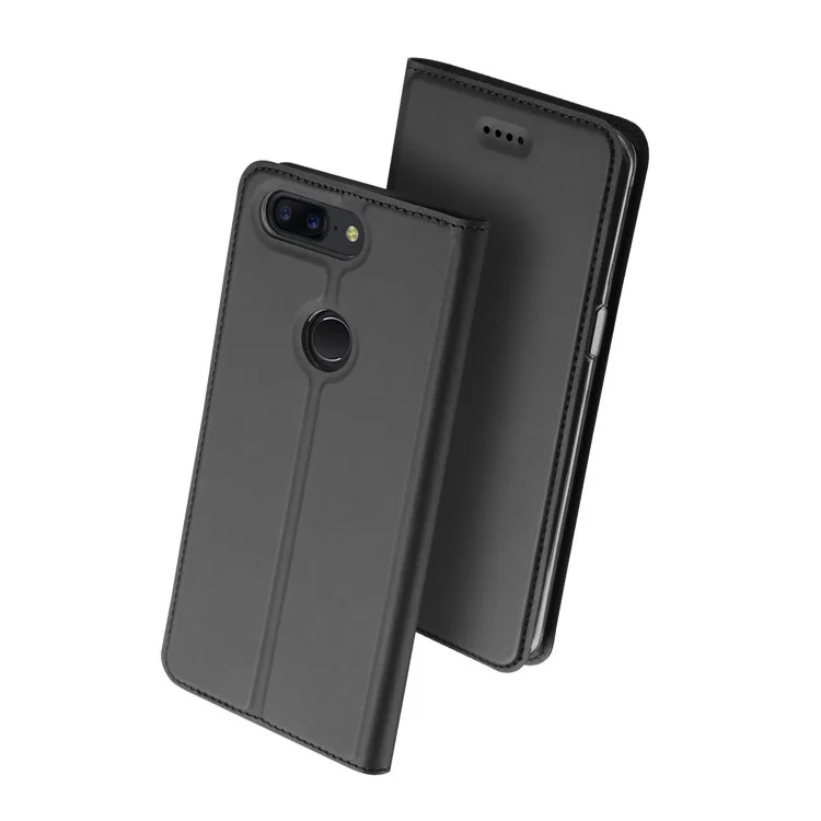 DUX DUCIS Skin Pro Series Stand Card Holder Leather Case for OnePlus 5T - Grey
