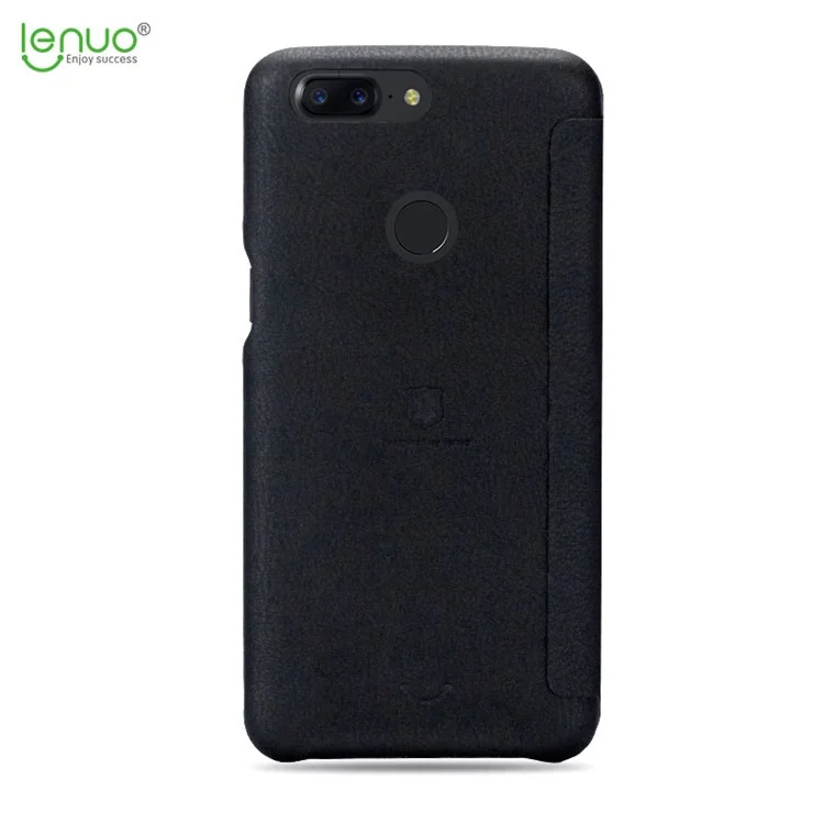 LENUO Ledream Flip Leather Casing with Card Holder for OnePlus 5T - Black