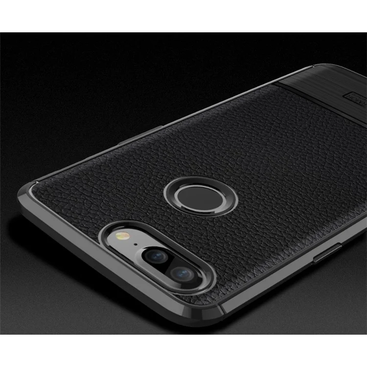 Litchi Texture TPU Phone Case Accessory for OnePlus 5T - Black